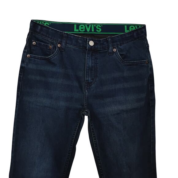 Levi's 511 Dark Blue Wash Jeans Size 29 x 31 18 REG Slim Fit Adjustable Waist - Picture 2 of 9